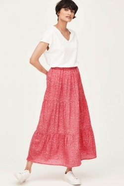 Miriam Ecovero™ Long Skirt in Berry Pink