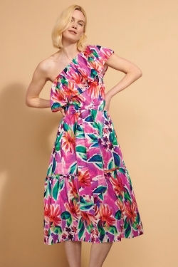 Tiffany Hemp and Organic Cotton One-Shoulder Dress