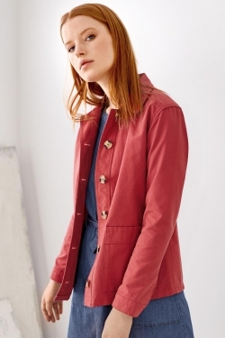 Phebe Organic Cotton Jacket in Persimmon Red