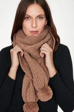 Potto Wool Organic Cotton Blend Scarf in Camel